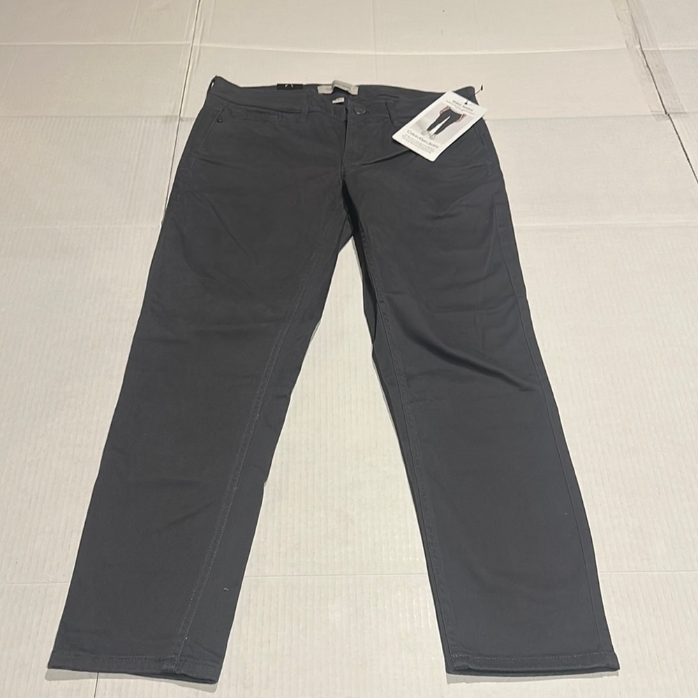 NWT Calvin Klein jeans Dark Gray Pantsw multiple pockets and zipper front - Picture 1 of 12